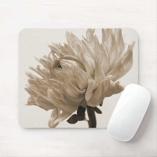 Dahlia sepia print mousepad (Mit Mouse)