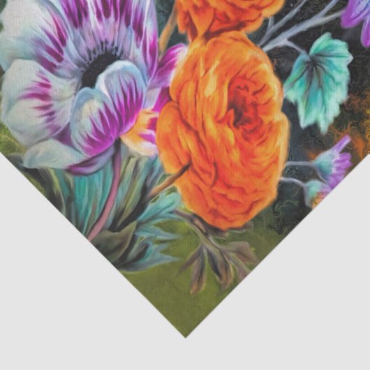 Dahlia und blühender Blumengarten Herbst Seidenpapier (Ausschnitt)