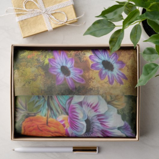 Dahlia und blühender Blumengarten Herbst Seidenpapier (Geschenk)