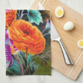 Dahlia und blühender Garten Vintag Geschirrtuch (Viertel Falte)