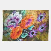 Dahlia und blühender Garten Vintag Geschirrtuch (Horizontal)