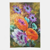 Dahlia und blühender Garten Vintag Geschirrtuch (Vertikal)