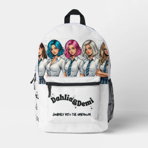 Dahlia und Demi Backpack weiß Bedruckter Rucksack