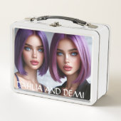 Dahlia und Demi Metall Brotdose (Vorderseite)