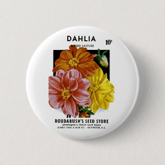 Dahlia Vintag Seed Packet Button