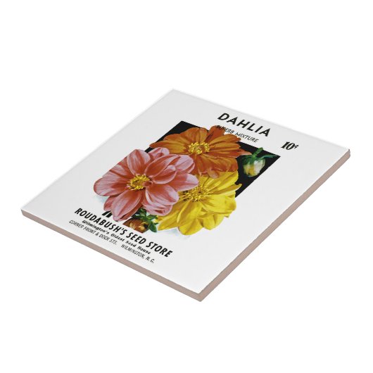 Dahlia Vintag Seed Packet Fliese (Seite)