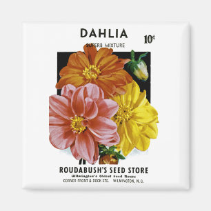 Dahlia Vintag Seed Packet Magnet