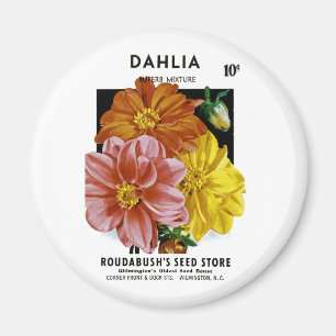 Dahlia Vintag Seed Packet Magnet