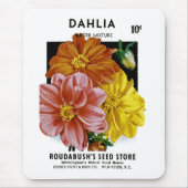 Dahlia Vintag Seed Packet Mousepad (Vorne)