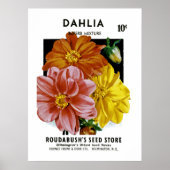 Dahlia Vintag Seed Packet Poster (Vorne)