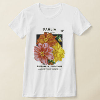 Dahlia Vintag Seed Packet T-Shirt