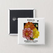 Dahlia-Vintage-Samenpaket Button (Vorne & Hinten)