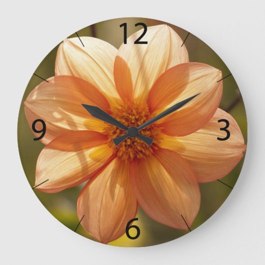 Dahlia Wall Clock Große Wanduhr (Vorderseite)