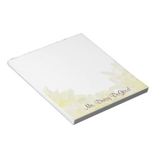 Dahlia White Blume Note Pad Notizblock