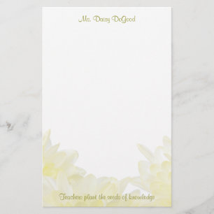 Dahlia White Blume Teacher Briefpapier