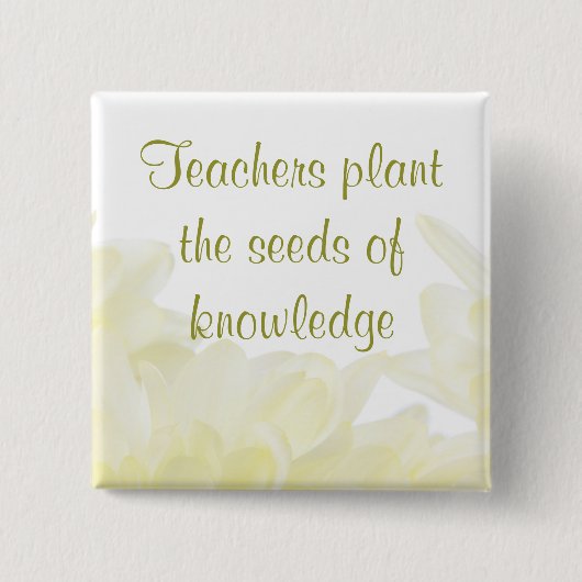 Dahlia White Blume Teacher Button (Vorderseite)