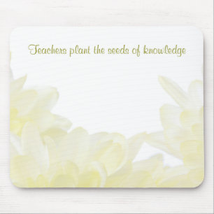 Dahlia White Blume Teacher Mousepad