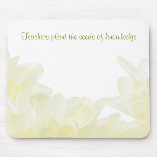 Dahlia White Blume Teacher Mousepad (Vorne)