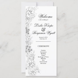 Dahlia Wreath Black and White Program