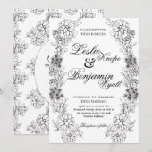 Dahlia Wreath Einladung (Vorne/Hinten)