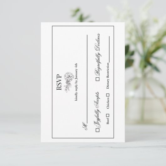 Dahlia Wreath RSVP Card (Stehend Vorderseite)