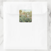 Dahlias, 1896 quadratischer aufkleber (Tasche)