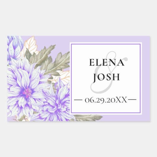 Dahlias Amethyst Wedding Sticker (Vorderseite)