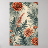 Dahlias and Ferns Poster (Vorne)