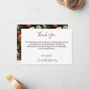 Dahlias Beerdigung Blume Danke, Beileid Mitteilungskarte