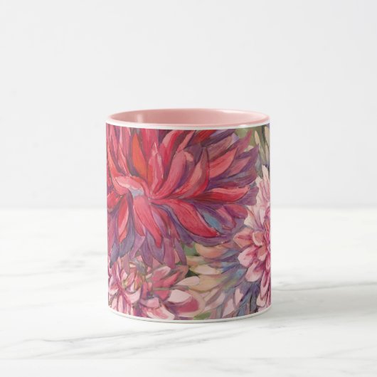 Dahlias Blume Aquarell Tasse (Zentrum)