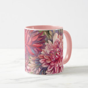 Dahlias Blume Aquarell Tasse