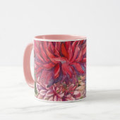 Dahlias Blume Aquarell Tasse (Vorderseite Links)
