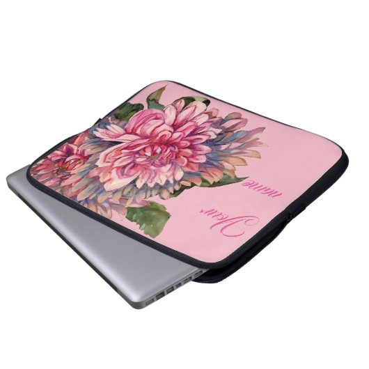 Dahlias-Blume Laptopschutzhülle (Vorne Knopf)