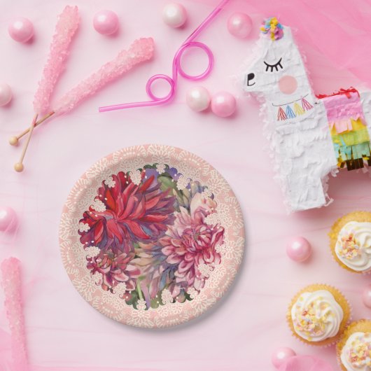 Dahlias-Blume Pappteller (Party)