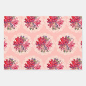 Dahlias Blume rosa Aquarellmuster Geschenkpapier Set (Vorderseite 3)