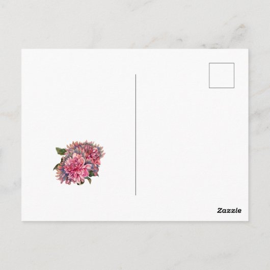 Dahlias Blume rosa Aquarellmuster Postkarte (Rückseite)