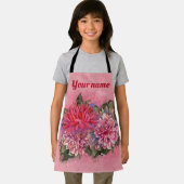 Dahlias Blume rosa Aquarellmuster Schürze (Insitu)