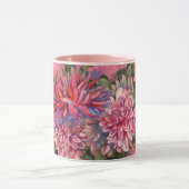 Dahlias Blume rosa Aquarellmuster Tasse (Zentrum)