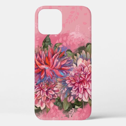 Dahlias Blume Rosa Wasserfarbe Case-Mate iPhone Hülle (Rückseite)