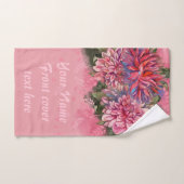 Dahlias Blume Rosa Wasserfarbe Handtuch (Handtuch)