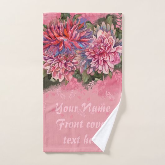 Dahlias Blume Rosa Wasserfarbe Handtuch (Handtuch)