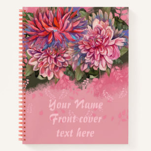 Dahlias Blume Rosa Wasserfarbe Notizblock
