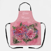 Dahlias Blume Rosa Wasserfarbe Schürze (Vorderseite)