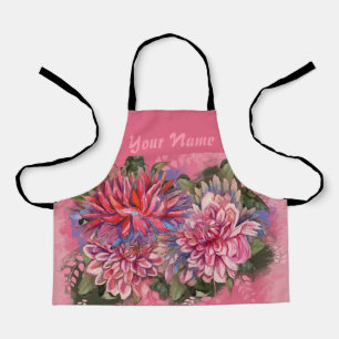 Dahlias Blume Rosa Wasserfarbe Schürze