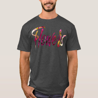 Dahlias Blume typography Asteraceae T-Shirt