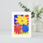 Dahlias Contrasting  Postkarte (Stehend Vorderseite)
