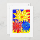 Dahlias Contrasting  Postkarte (Vorne/Hinten)