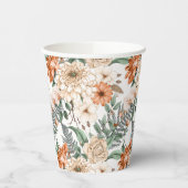 Dahlias daisy Farne Pfirsich Weiß romantisch Pappbecher (Links)