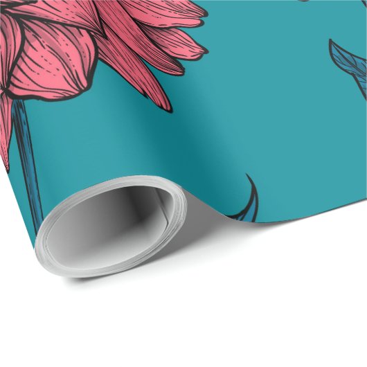 Dahlias Geschenkpapier (Rolleneckpunkt)