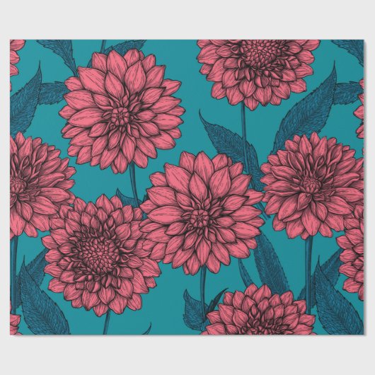 Dahlias Geschenkpapier (Flach)